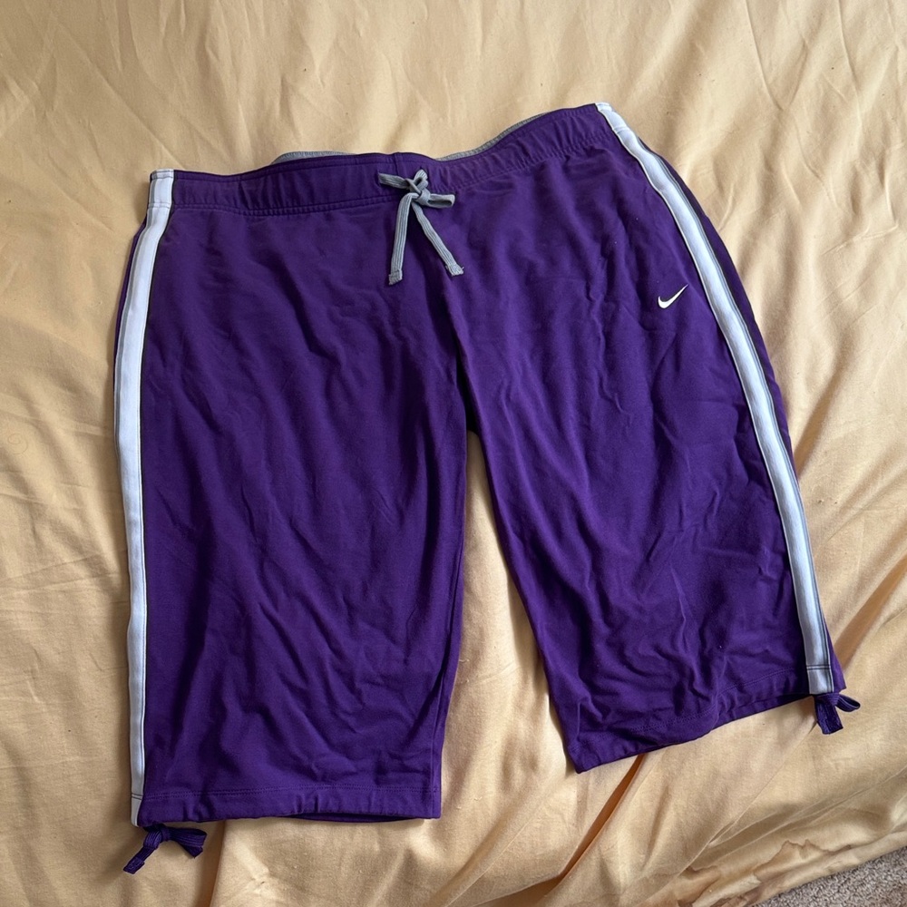 Nike Purple and White Sports Shorts